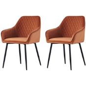 (Ar) RRP £150 Boxed Adrian Dining Chairs Set Of 2, Faux Matt Leather.