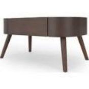 RRP £350 Made Furniture Ada Solid Dark Stained Oak Single Drawer Designer Coffee Table