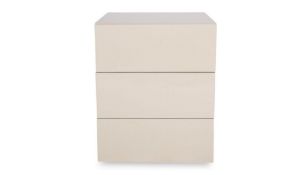 RRP £450 Heals Space 3 Drawer Bedside Cabinet In Clay Gloss Lacquer