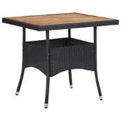 RRP £90 Boxed Rattan/Wood 2 Seater Bistro Table