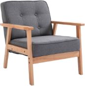 RRP £150 Boxed Homcom Single Arm Chair With Solid Wooden Frame