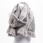 RRP £700 Louis Vuitton Logomania Scarf in Grey - AAQ0210 - Grade A Please Contact Us Directly For