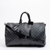 RRP £1600 Louis Vuitton Keepall Bandouliere Travel Bag in Black - AAQ0214 - Grade A Please Contact