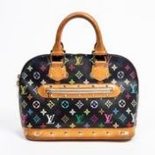 RRP £1800 Louis Vuitton LTD. ED. "Takashi Murakami Multicolour Handbag in Black - AAP8891 - Grade AB