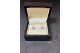 RRP £6000 Pair Of 18ct White Gold Brilliant Cut Diamond Stud Earrings