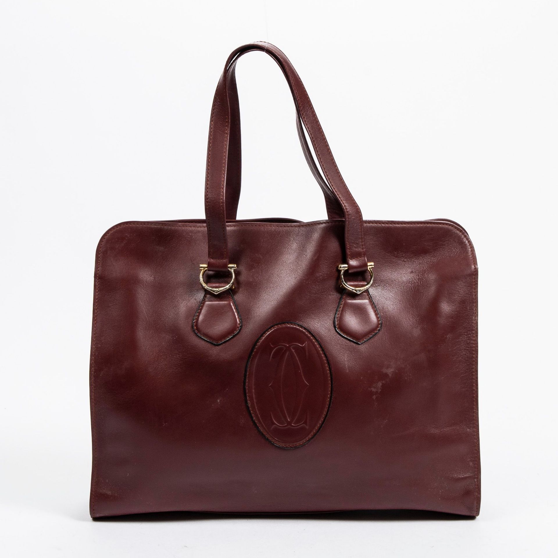 RRP £1075 Cartier Vintage Shopper Shoulder Bag in Bordeaux - AAP9051 - Grade AB Please Contact Us