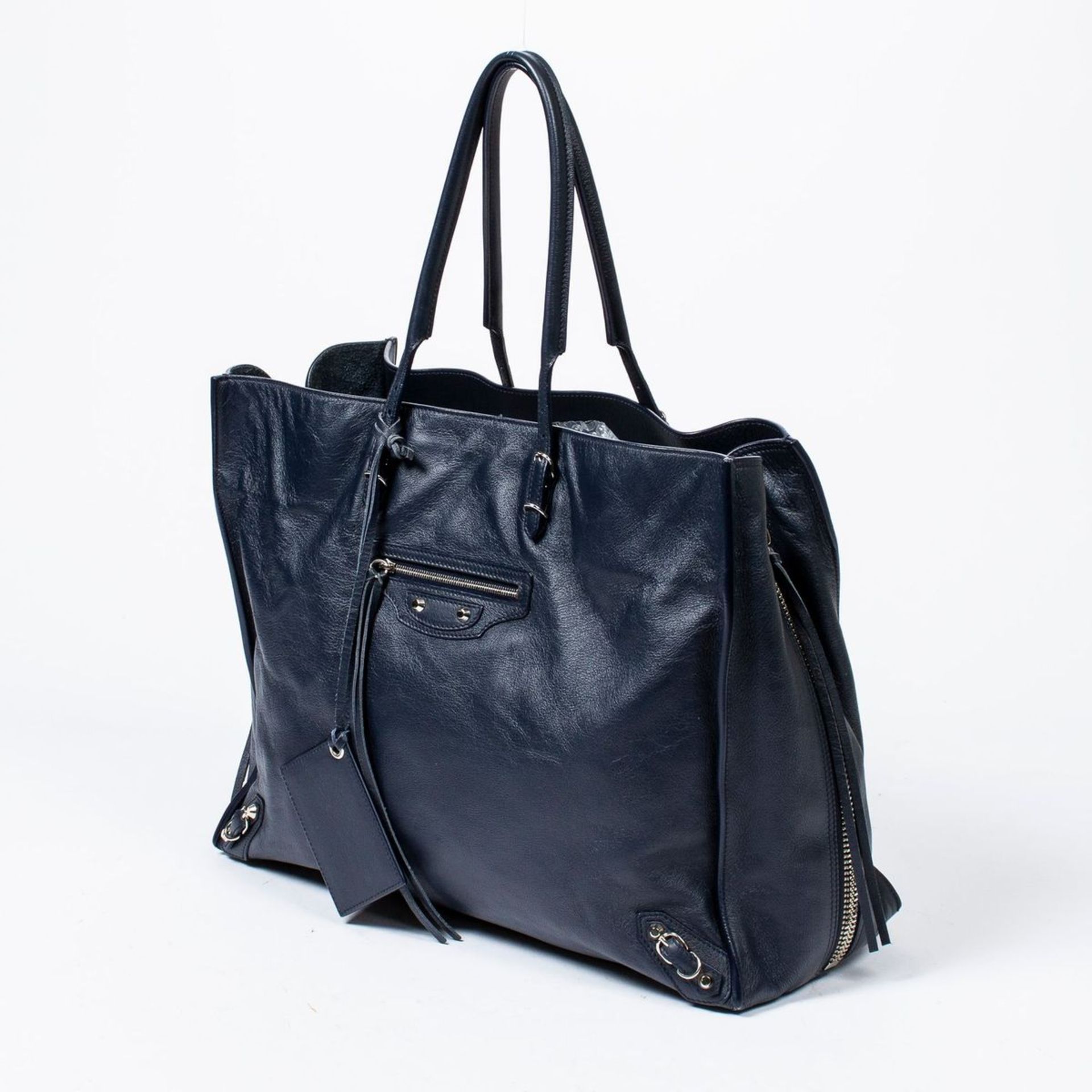 RRP £1910 Balenciaga Papier A4 Zip Around Tote Navy Blue - AAO7684 - Grade A - Please Contact Us - Image 2 of 4