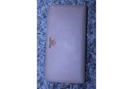 RRP £590 Prada Continental Wallet, Beige Saffiano Leather, 20X10Cm (Production Code 107D)