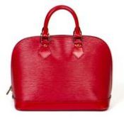 RRP £1550 Louis Vuitton Alma Handbag Red Calf Leather AAN8337 Grade B - Please Contact Us Directly