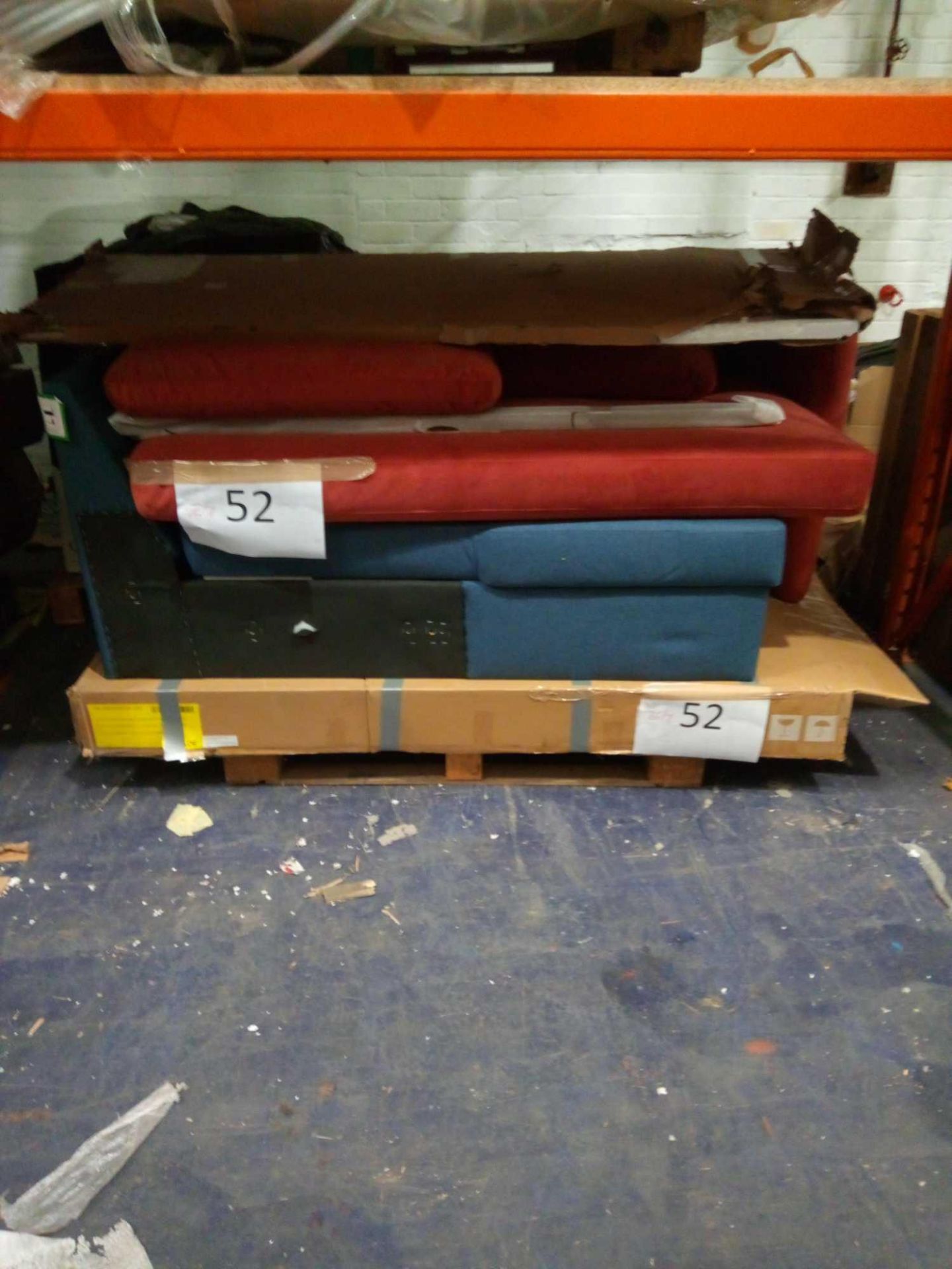 Combined RRP £500 Pallet To Contain Assorted Part Lot Designer Furniture. Includes Blue Woven Piece,