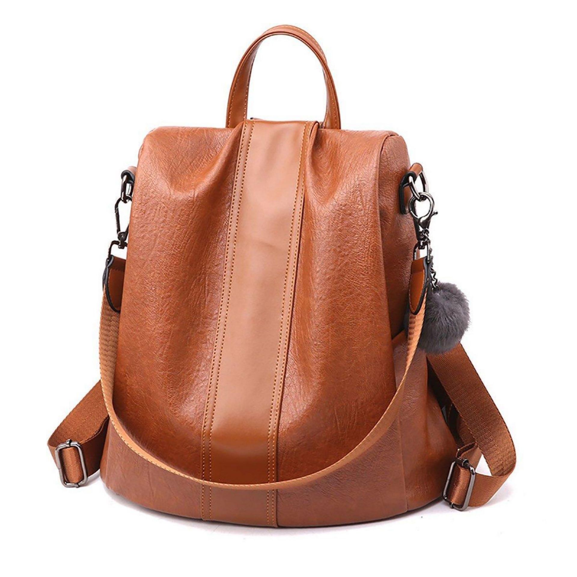 RRP £80 Lot To Contain 2 Assorted Ladies Brown And Grey Leather Open Tote Handbags And Backpacks - Image 2 of 2