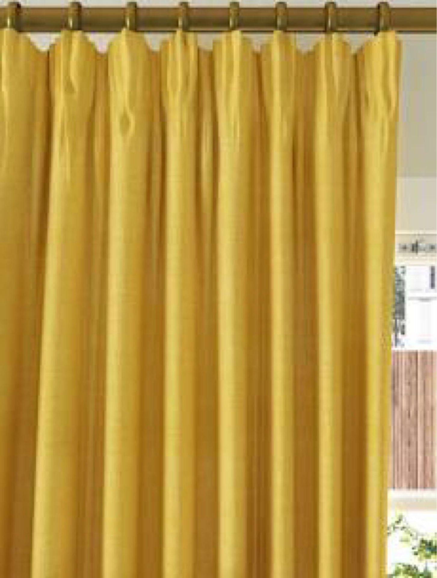 RRP £85 Bagged Pair Of John Lewis And Partners Textured Weaved Pencil Pleat Headed Curtains In Musta