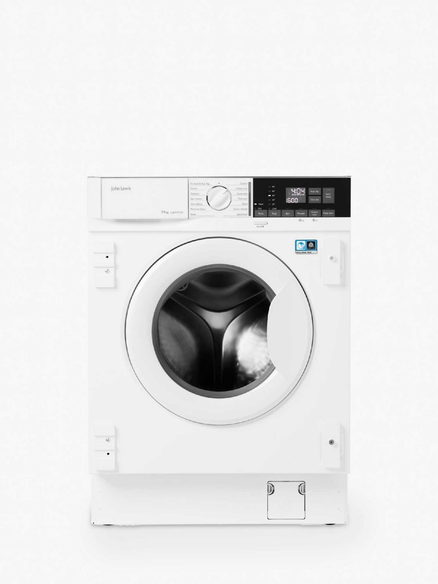 RRP £700 John Lewis & Partners Jlbiwd1405 Integrated Washer Dryer, 7Kg/4Kg Load, 1600Rpm Spin, White