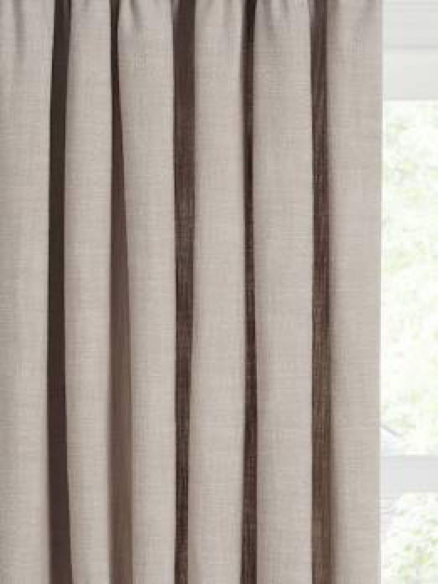 RRP £100 Bagged Pair Of Croft Collection Natural Weave Pencil Pleat Headed Curtains