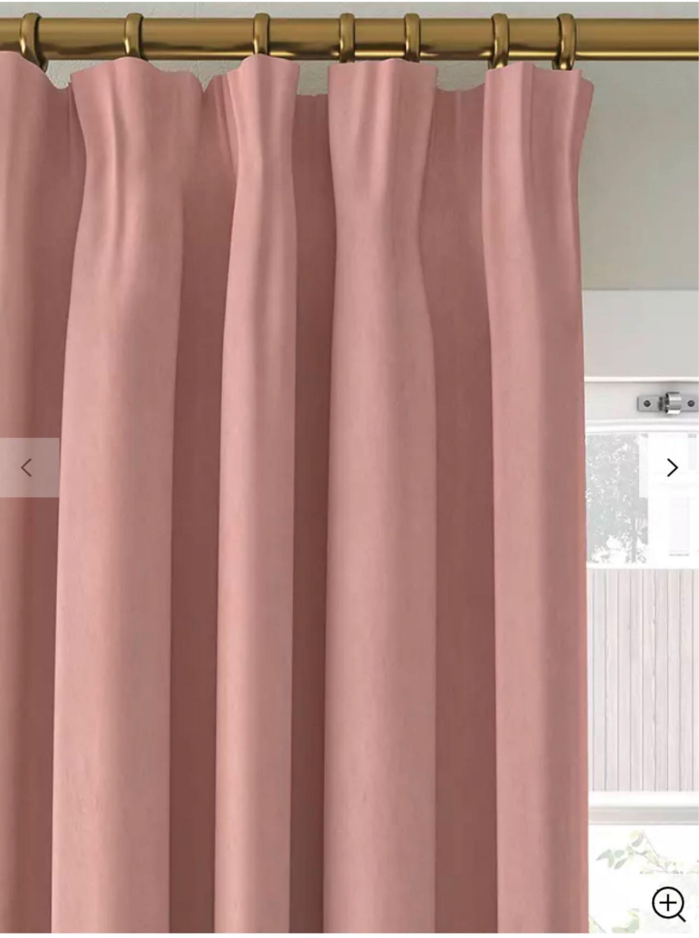 RRP £110 Bagged Pair Of 228X228Cm Pink Velvet Pencil Pleat Headed Curtains