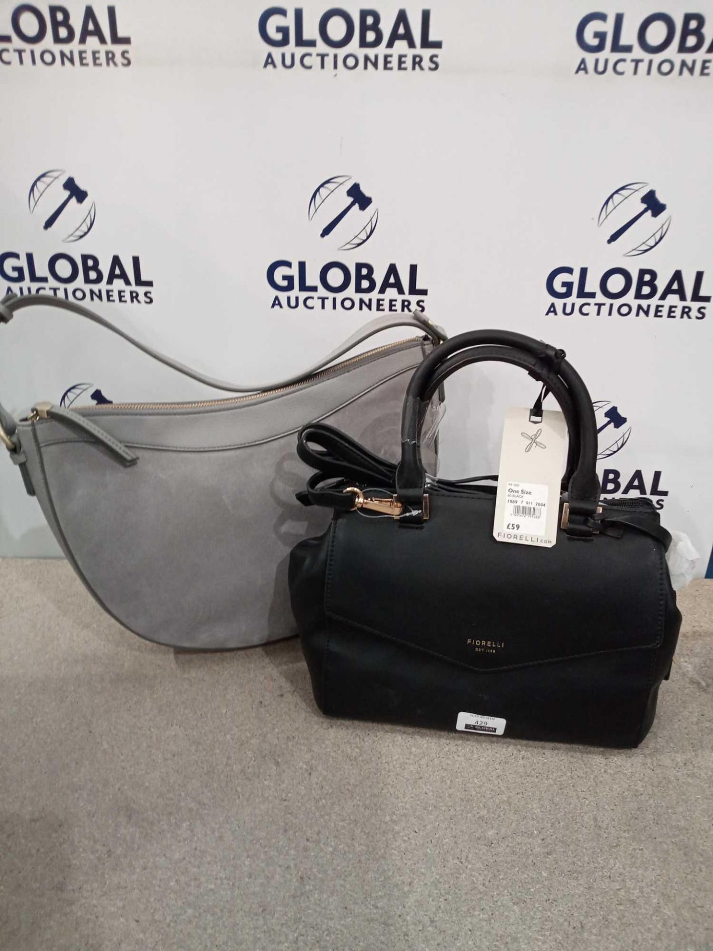 RRP £140 Combined Lot To Contain 1X Grey Fiorello Black Shoulder Bag, 1X Grey Fiorello Bag