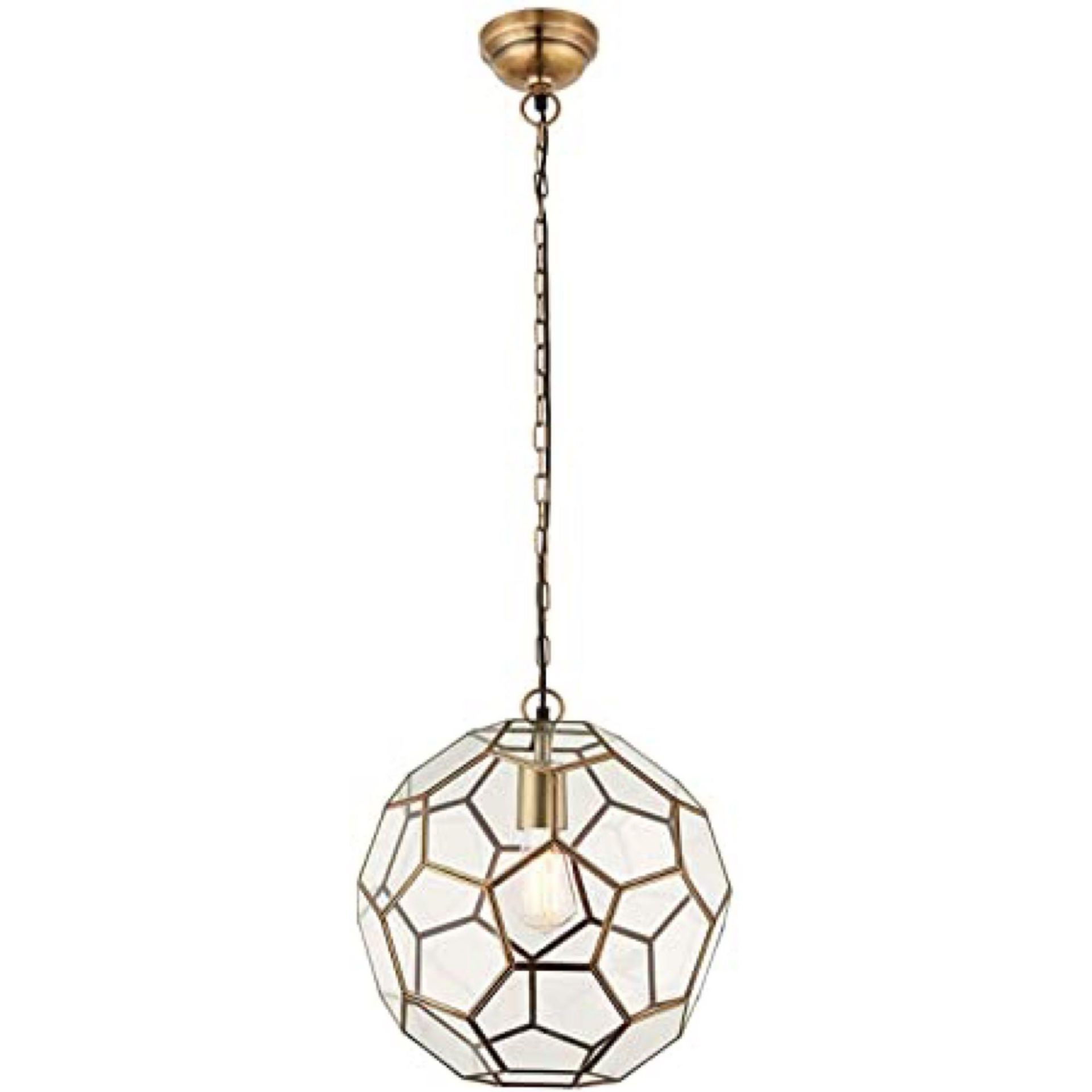 (Ar)RRP £160 Boxed Endon Light Pendant Miele Globe.