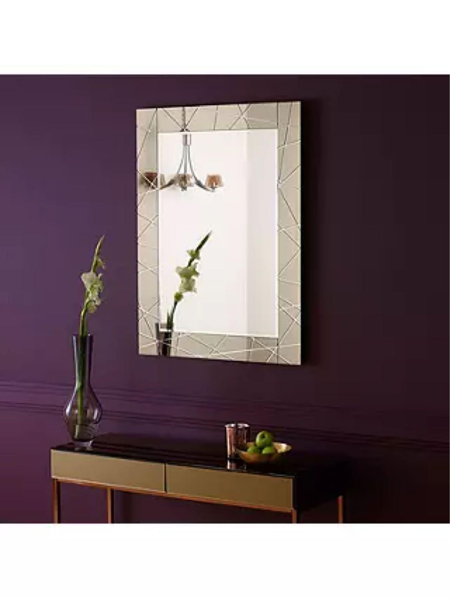 RRP £140 Unboxed John Lewis And Partners Smoke Ripple Designer Wall Hanging Mirror