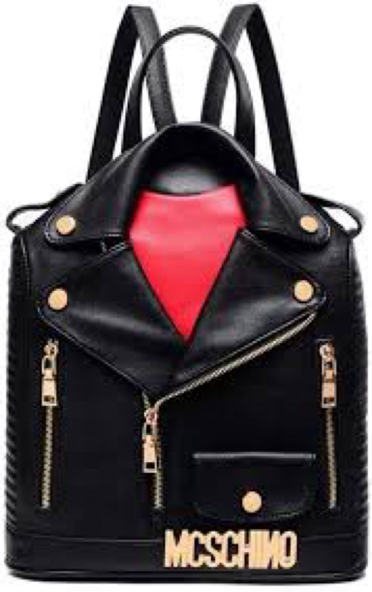 RRP £80 Brand New Cool Lives Moschino Style Biker Jacket Back Packs