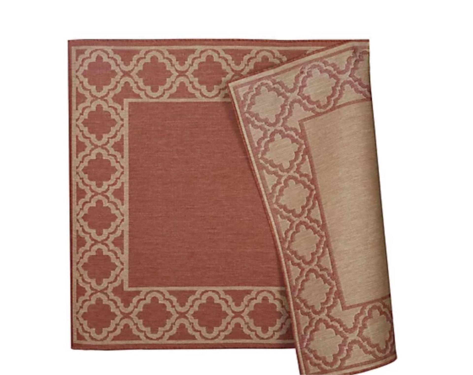 RRP £75 Red/Natural Small Area Floor Rug