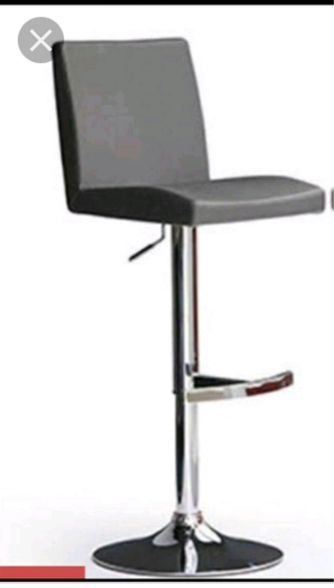 RRP £230 Boxed Lopes Bar Stool In Faux Leather And Stainless Steel Base
