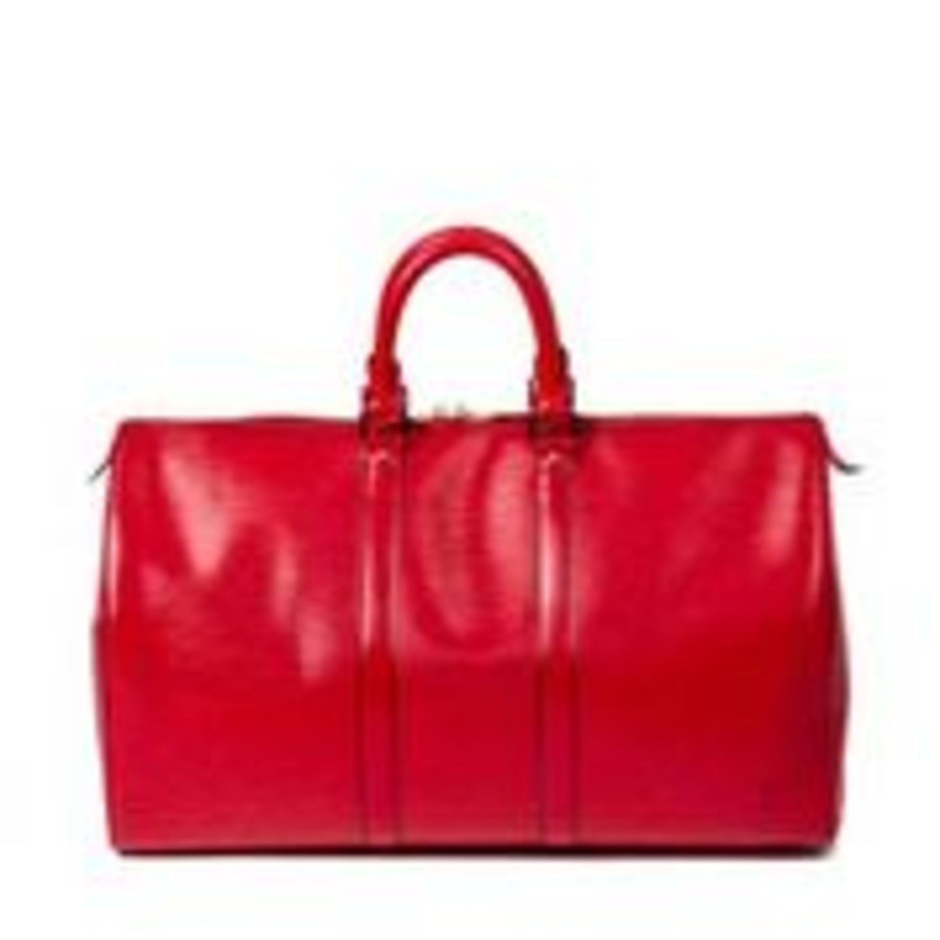 RRP £1330 Louis Vuitton Red Keepall Black Stitching Travel Bag AAP6308 Grade AB - Please Contact - Image 3 of 3