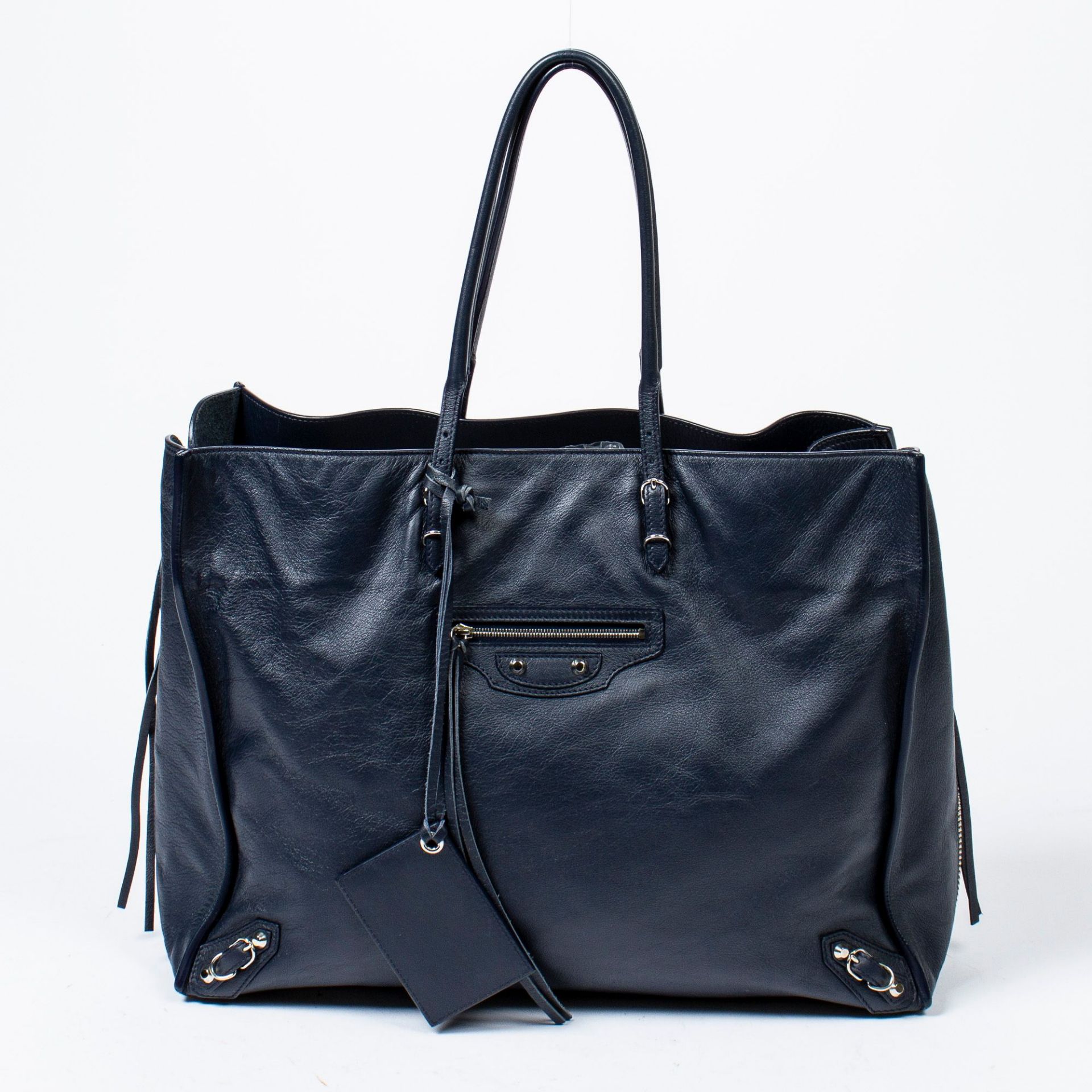 RRP £1910 Balenciaga Papier A4 Zip Around Tote Navy Blue - AAO7684 - Grade A - Please Contact Us