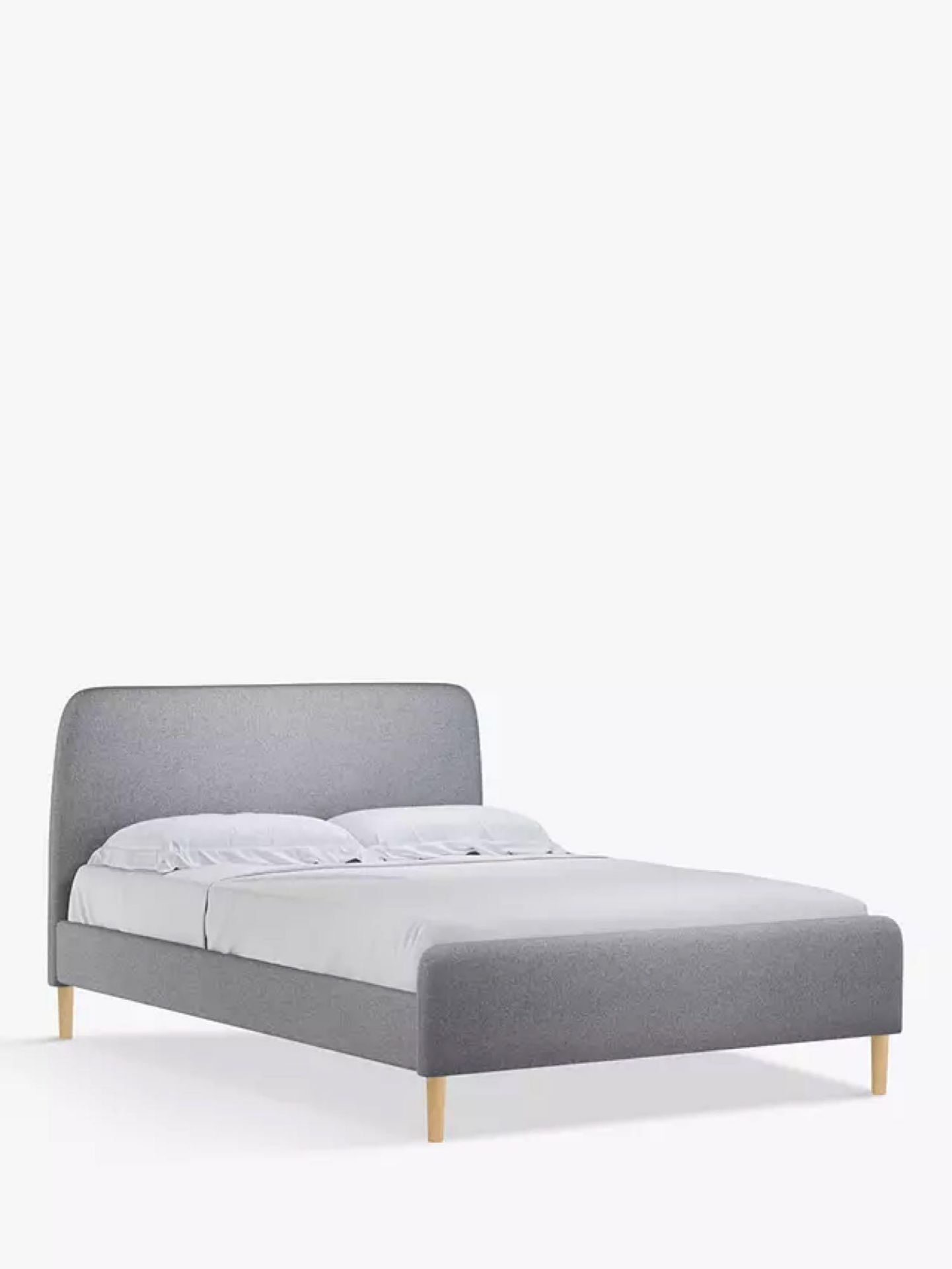 RRP £320 Unboxed John Lewis And Partners Grey Fabric Upholstered Designer Double Bedstead