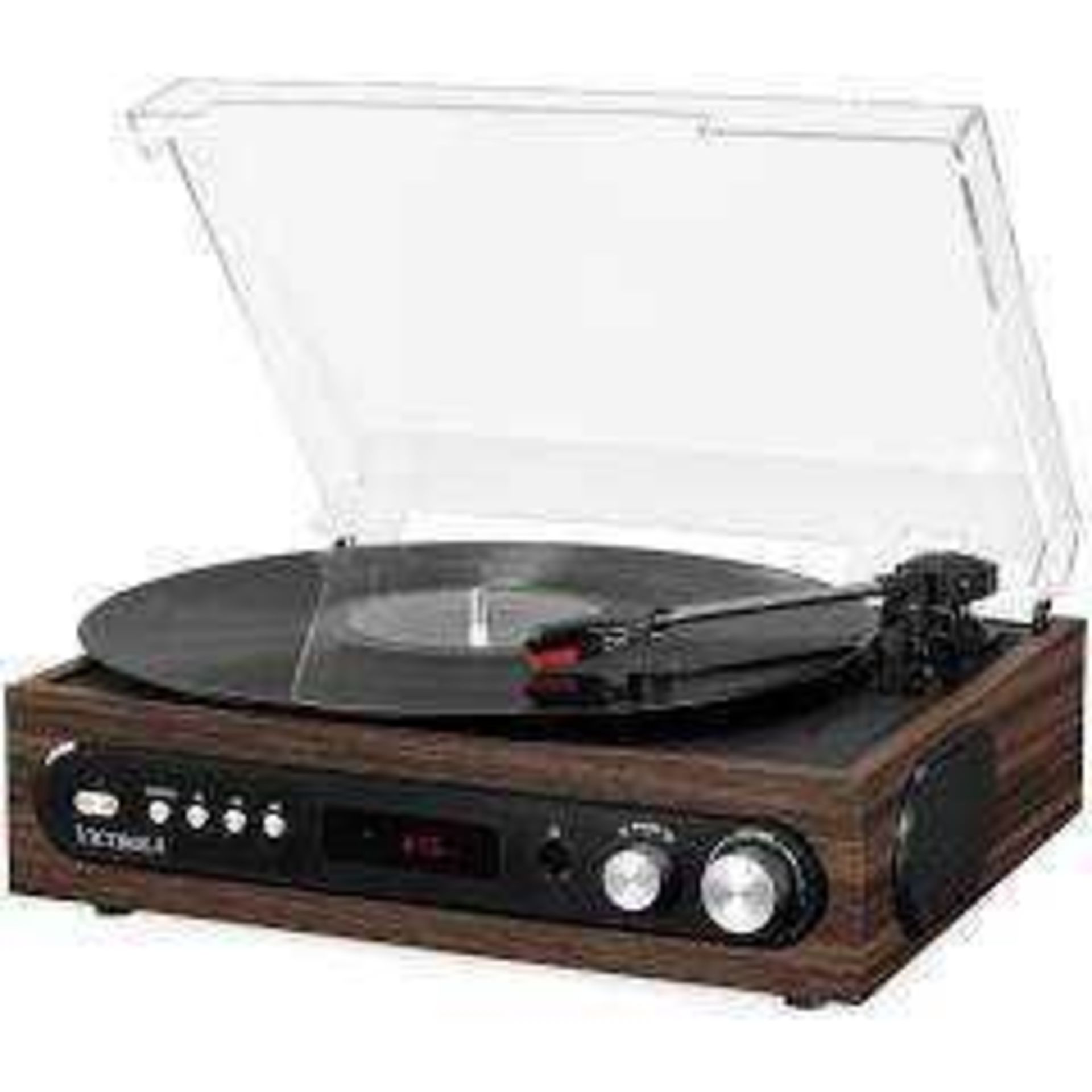 RRP £90 Lot To Contain Boxed Victrola 3 In 1 Turntable Bluetooth/Fm Radio