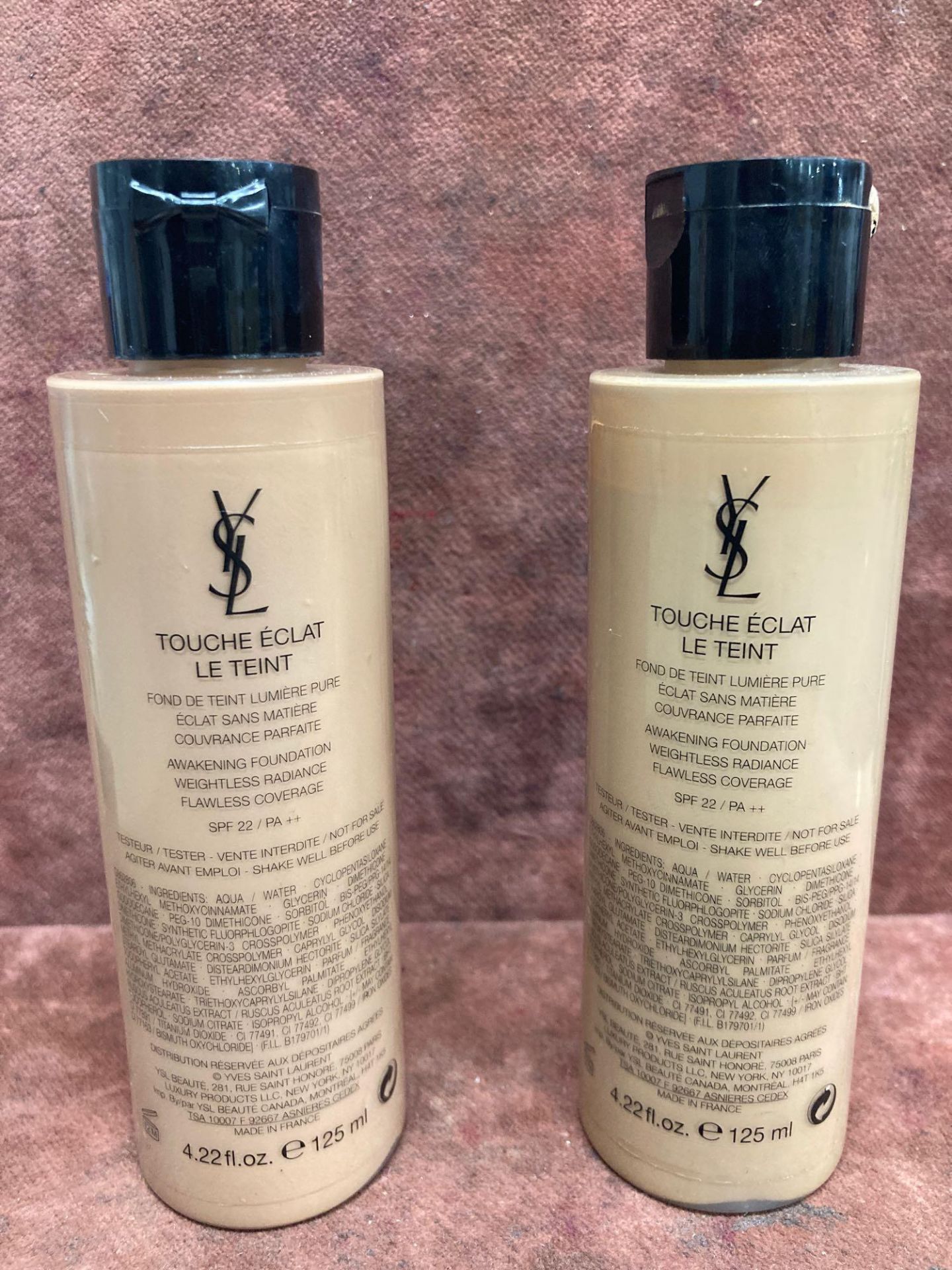 (Jb) RRP £290 Lot To Contain 2 Testers Of Yves Saint Laurent Extra Large Salon Size 125Ml Touche Ecl