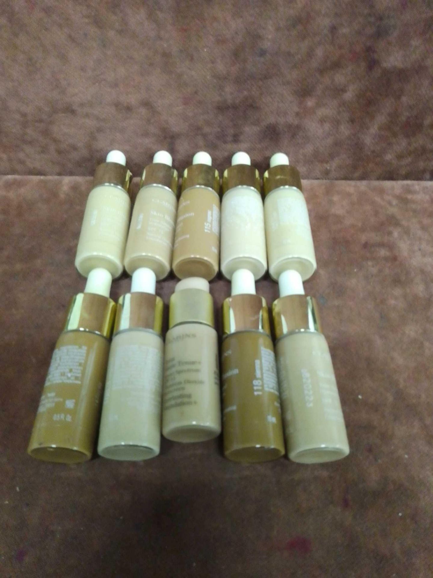 (Jb) RRP £150 Lot To Contain 10 Testers Of Assorted Premium 15Ml Clarins Foundations In Assorted Sha