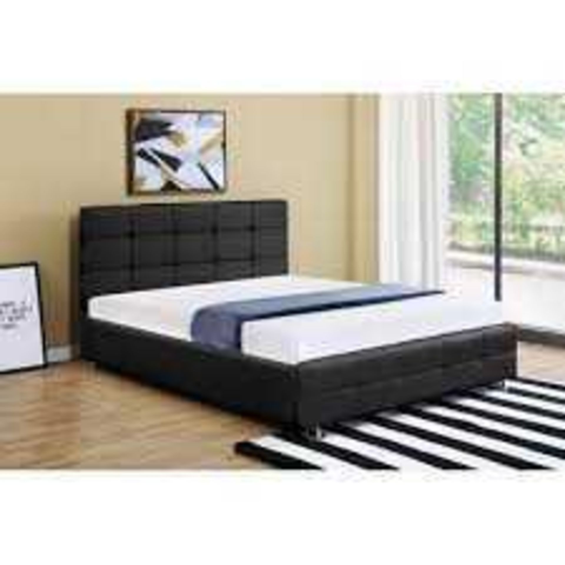 RRP £250 Boxed Meubelco Bed Frame In White King-Size