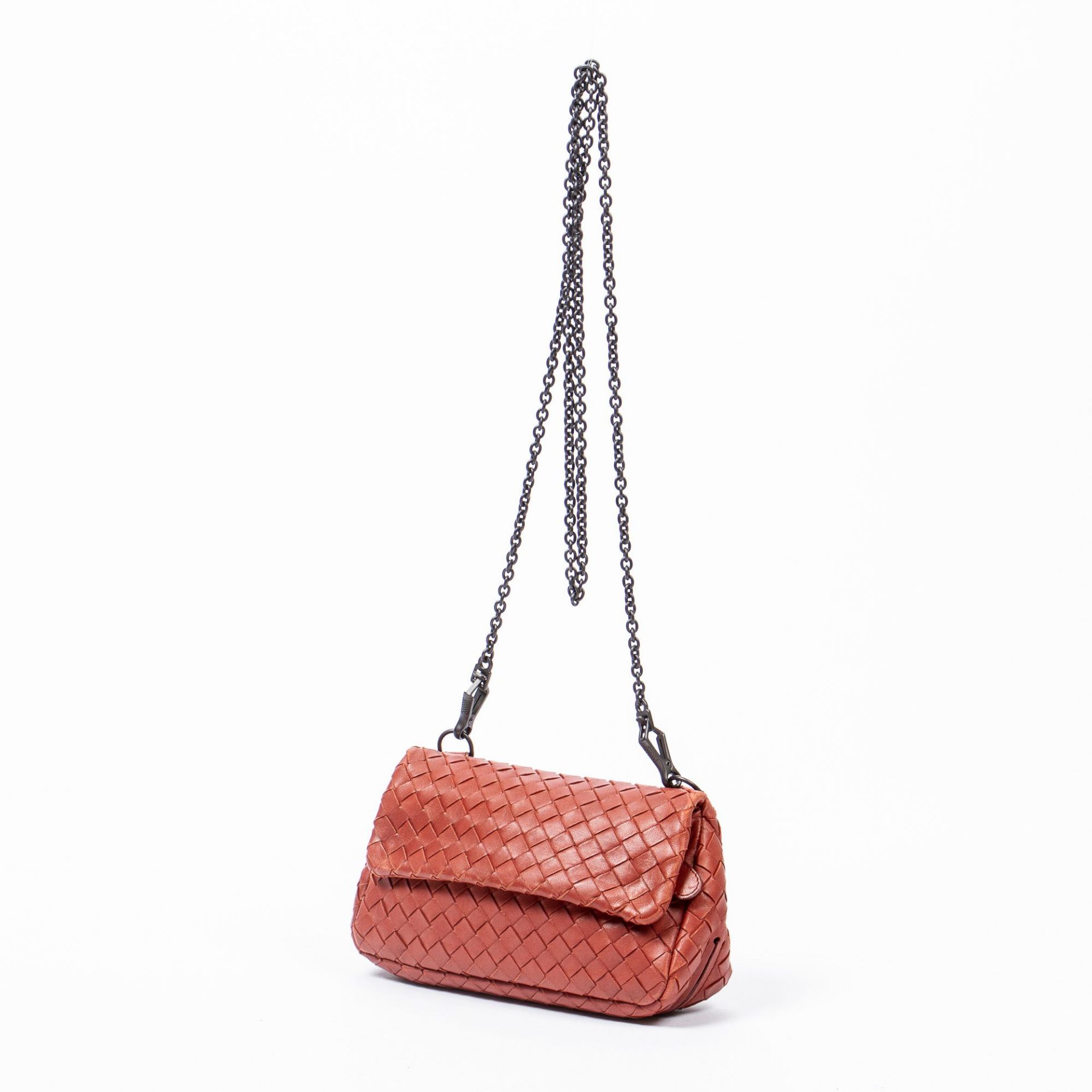 RRP £1165 Bottega Veneta Wallet On Chain Pouch Shoulder Bag in Auburn Red - AAP5209 - Grade AB -