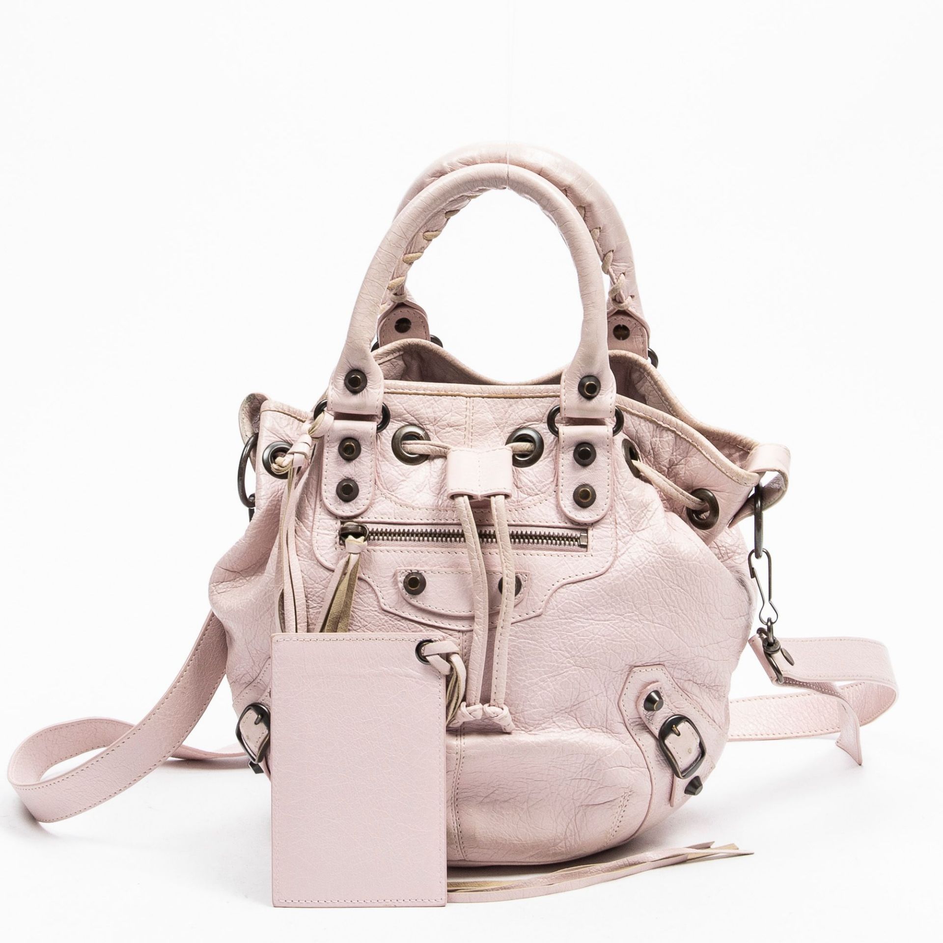 RRP £1670 Balenciaga Mini Pompon Shoulder Bag Light Pink - AAP8392 - Grade AB - Please Contact Us
