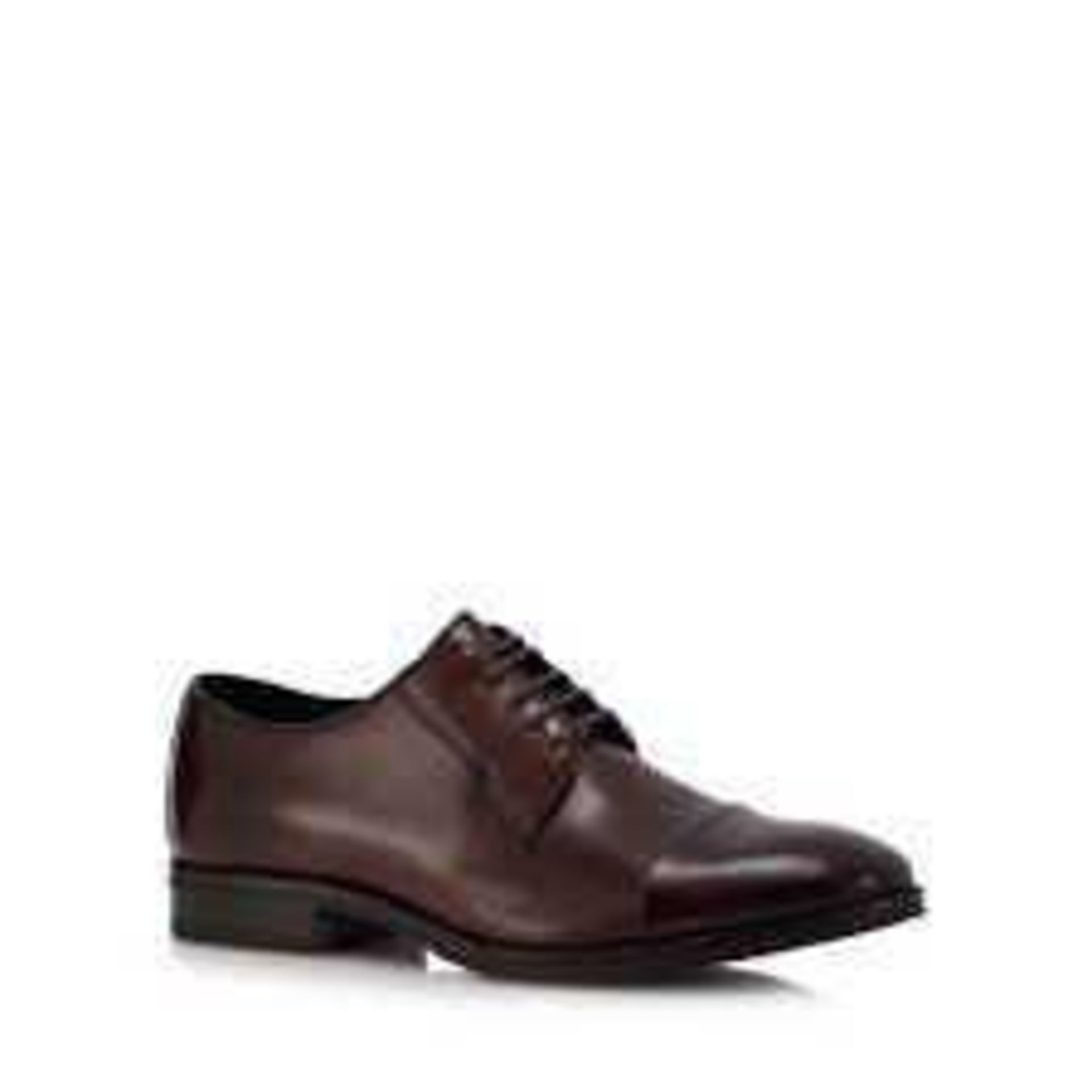 RRP £90 Boxed Pair Of Size 11 Jasper Conran Vento Toe Cap Derby Brown Leather Gents Designer Shoes