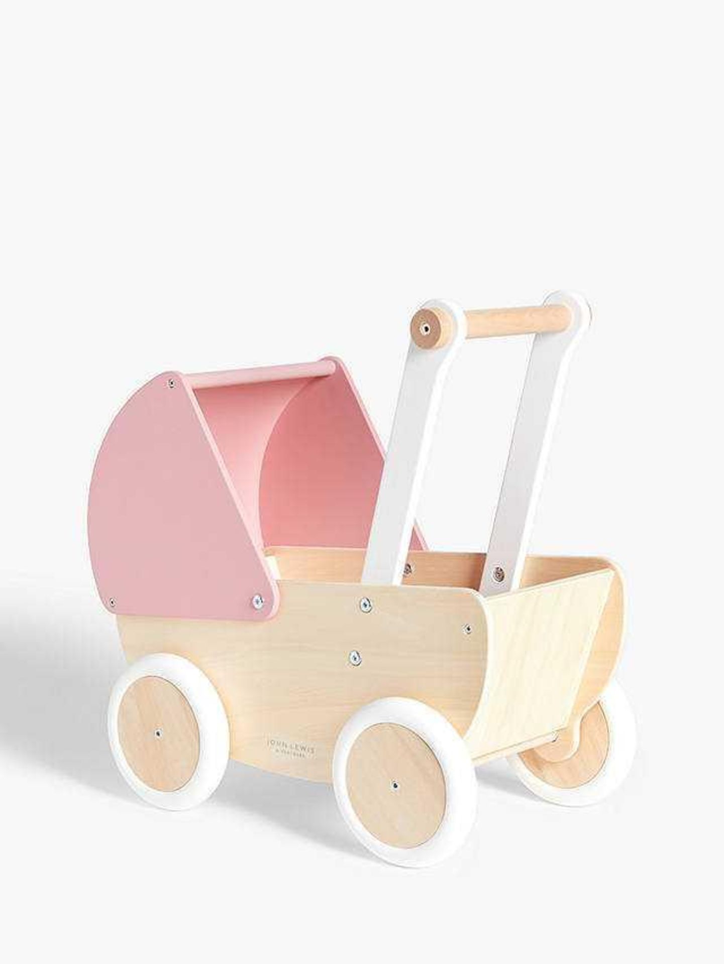 RRP £60 Boxed John Lewis And Partners My First Wooden Carriage Style Doll Pram