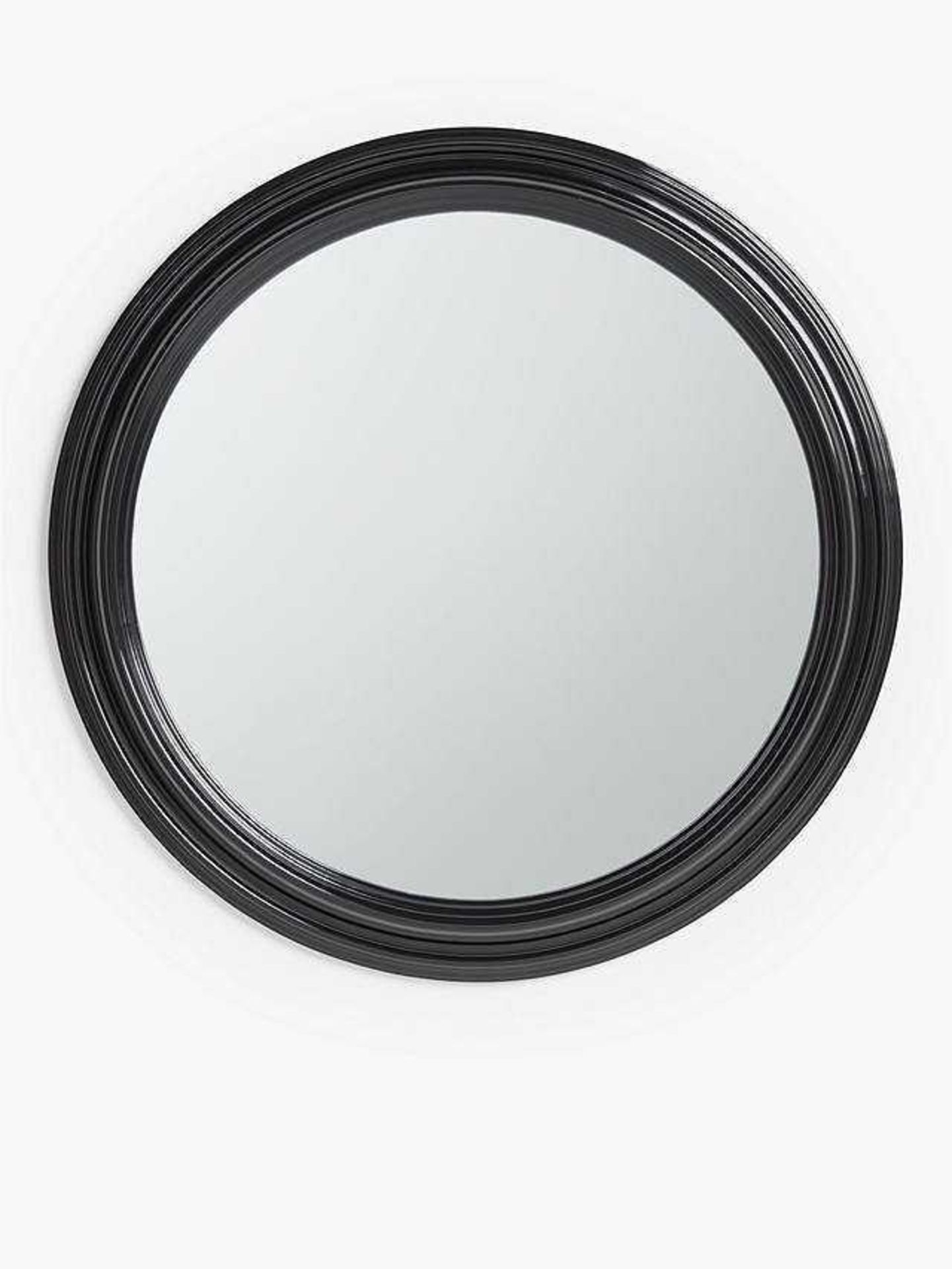 RRP £175 Boxed John Lewis And Partners Heritage Circular Black Frame Wall Hanging Mirror