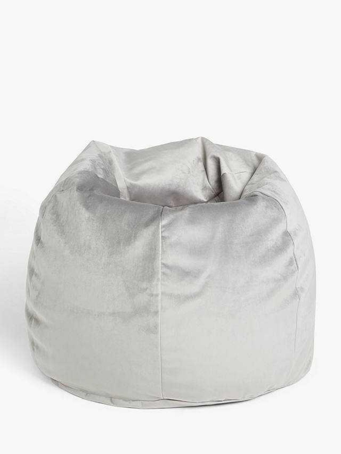 RRP £80 Bagged John Lewis And Partners Grey Velvet Upholstered Designer Bean Bag