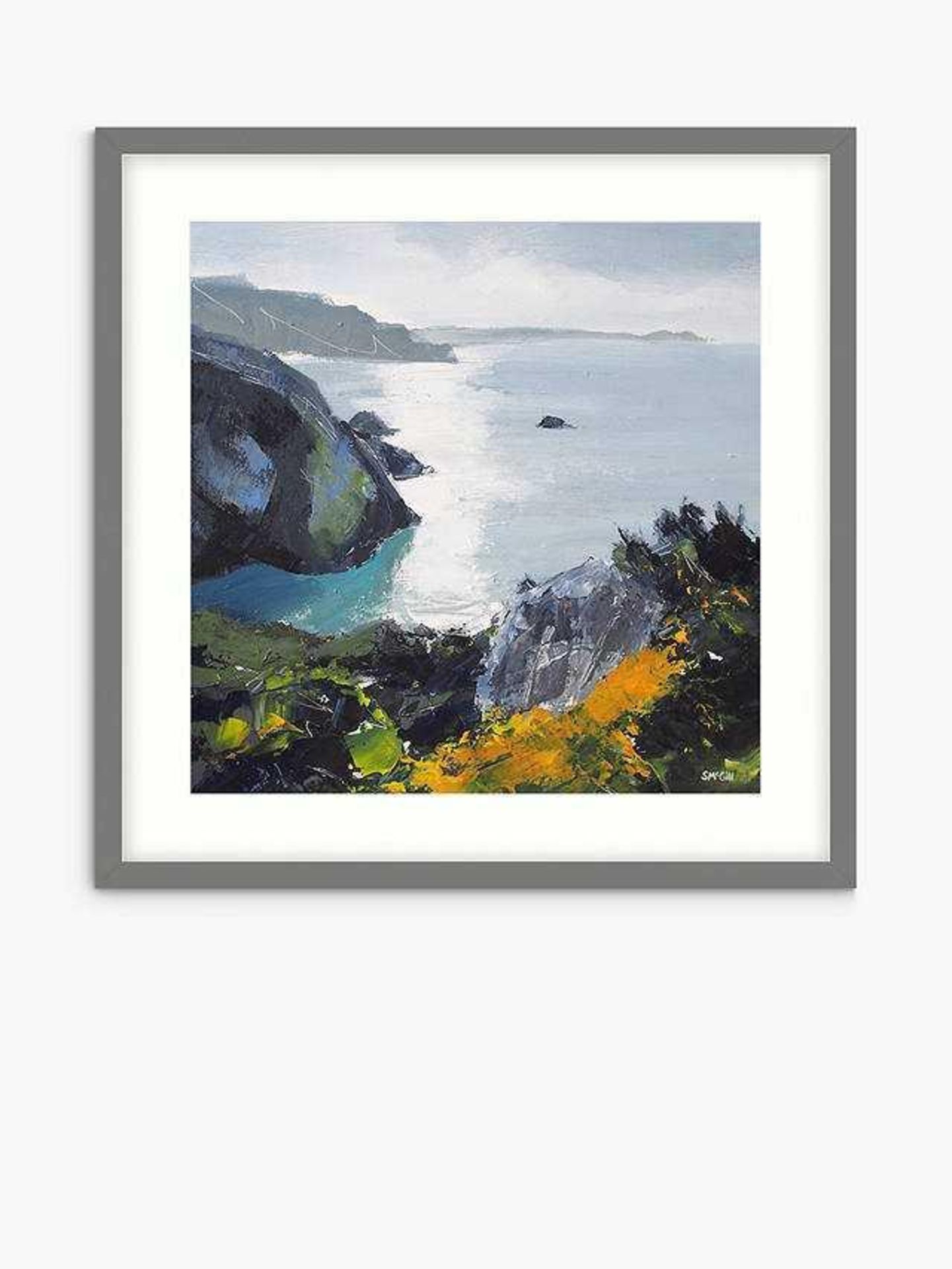 RRP £150 Framed "Pwll Deri" Enclosed Bay By Artist Sion Mcgill Wall Art Picture