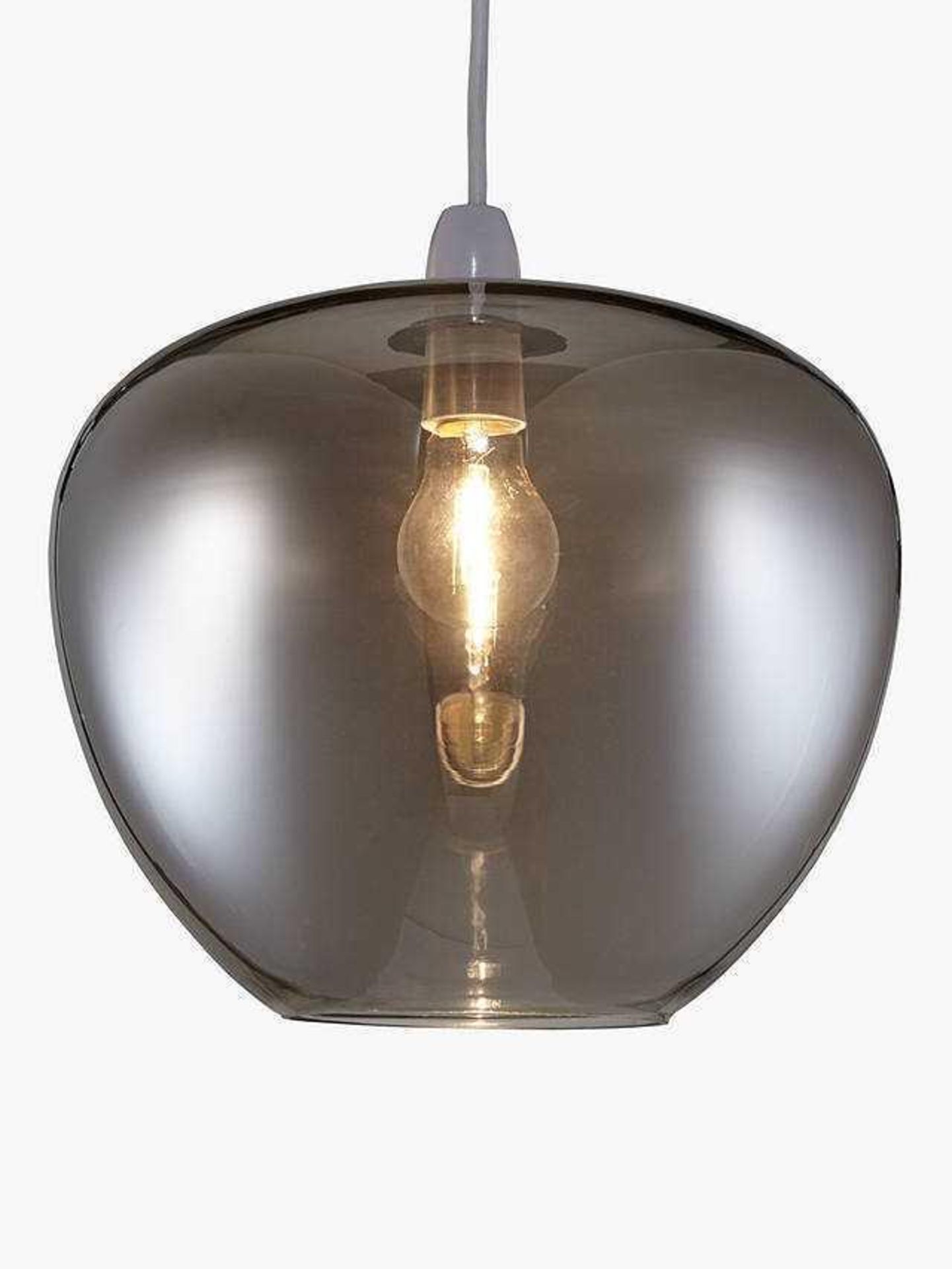 RRP £60 Boxed John Lewis And Partners Design Smoke Black Texture With Lustre Grey Glass Light Fittin