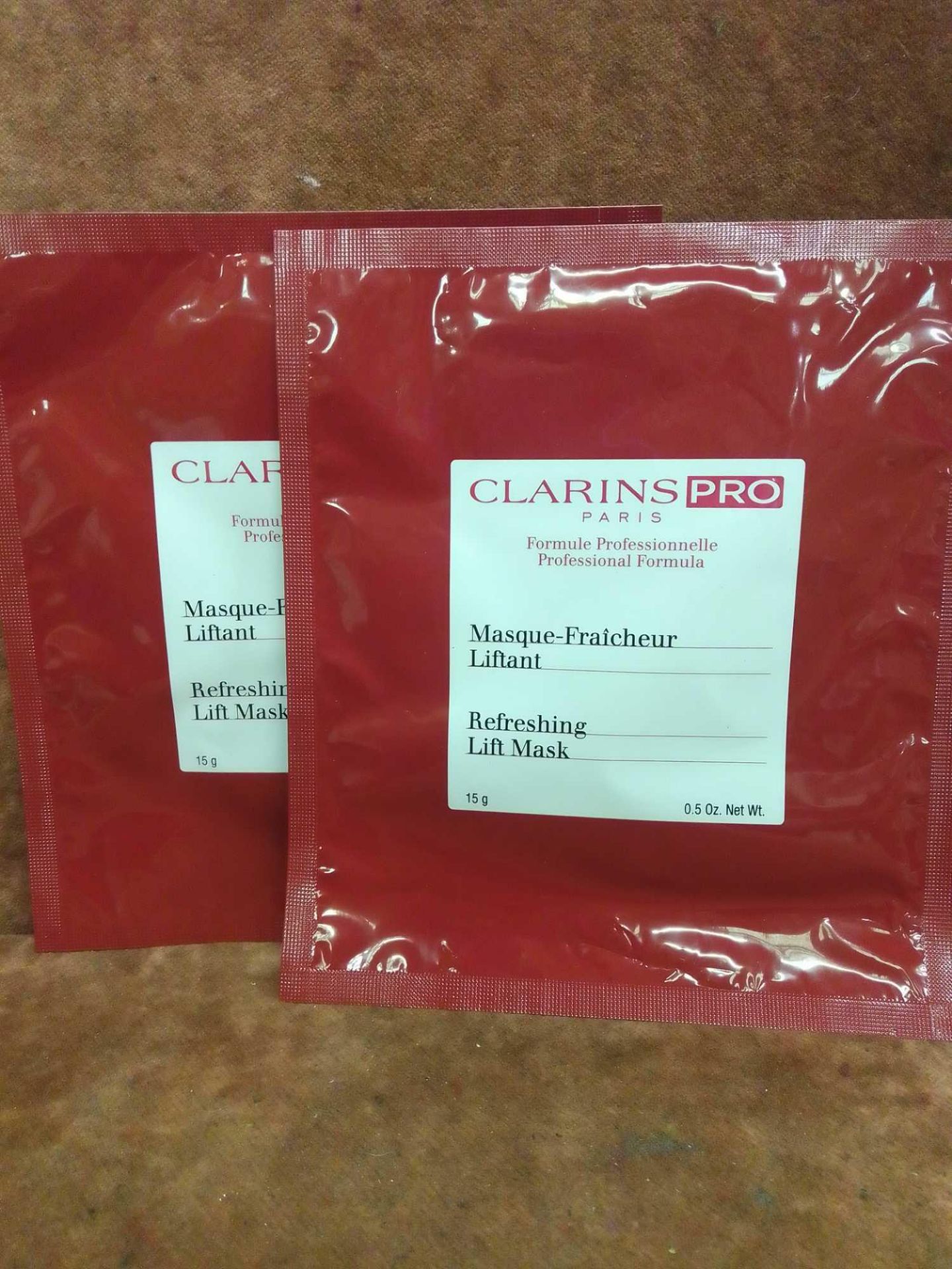 (Jb) RRP £130 Lot To Contain 10 Brand New Sealed Packets Of 15G Clarins Pro Refreshing Lift Mask All