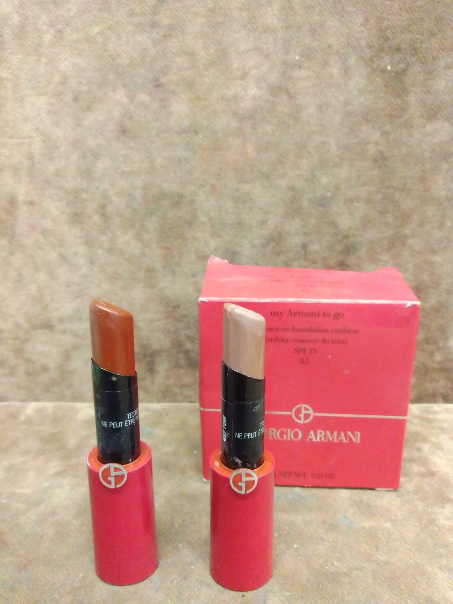 (Jb) RRP £160 Lot To Contain 4 Testers Of Giorgio Armani Lipsticks And 1 Tester Of Giorgio Armani My