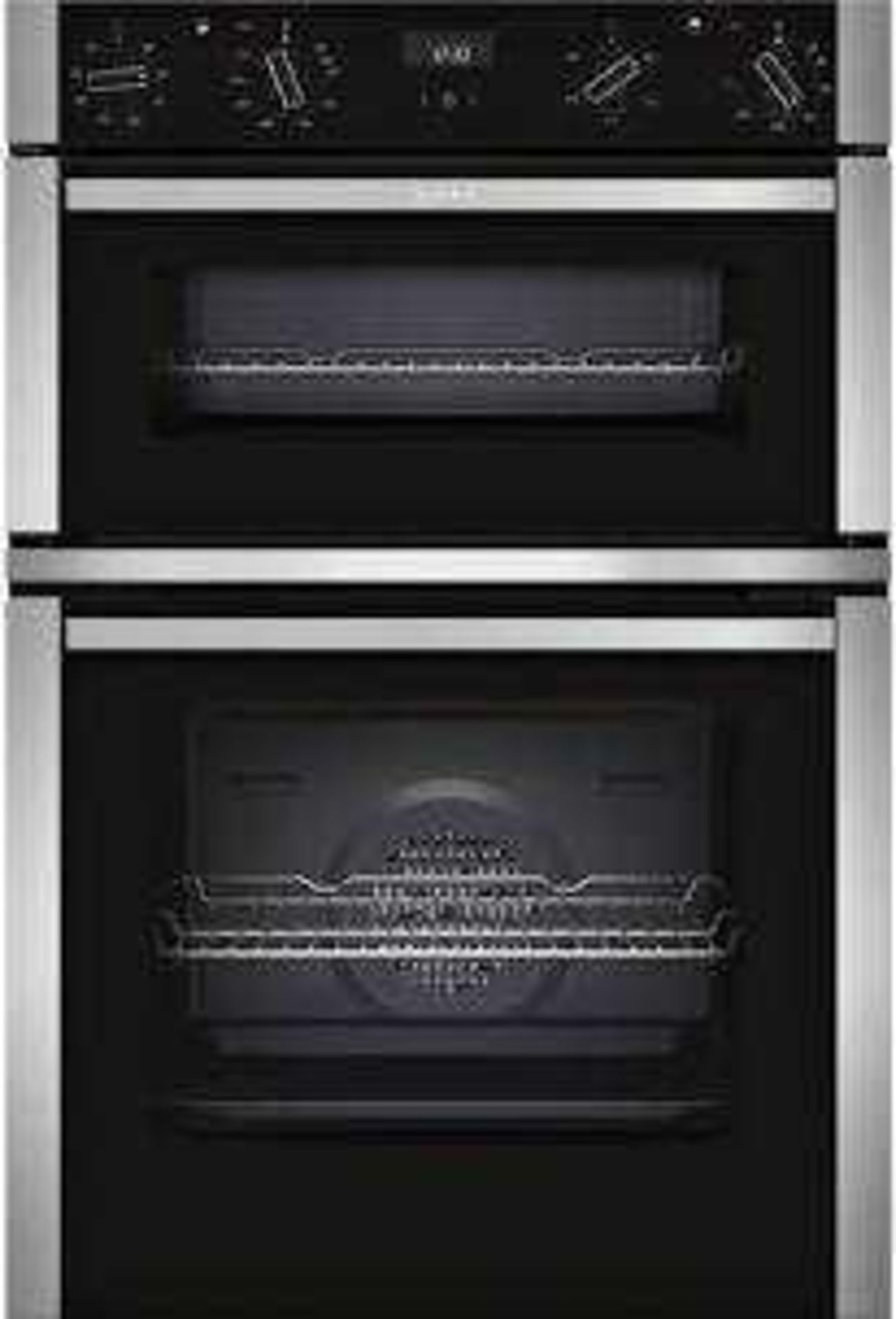 RRP £730 Neff U1Ace2Hnob Integrated Stainless Steel Double Electric Oven With Fan Assisted Bottom Ov