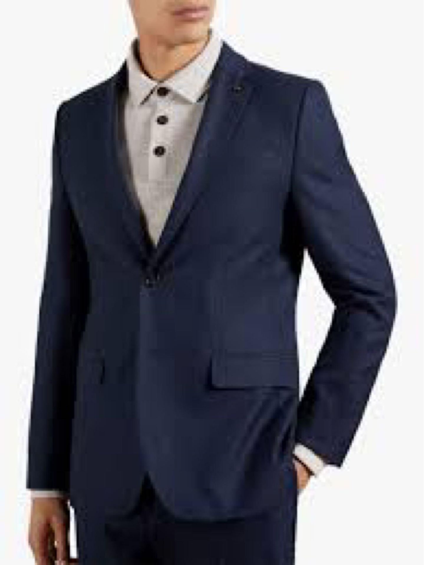 RRP £170 Bagged Size 46 Regular Ted Baker Gents Navy Blue Designer Suit Jacket