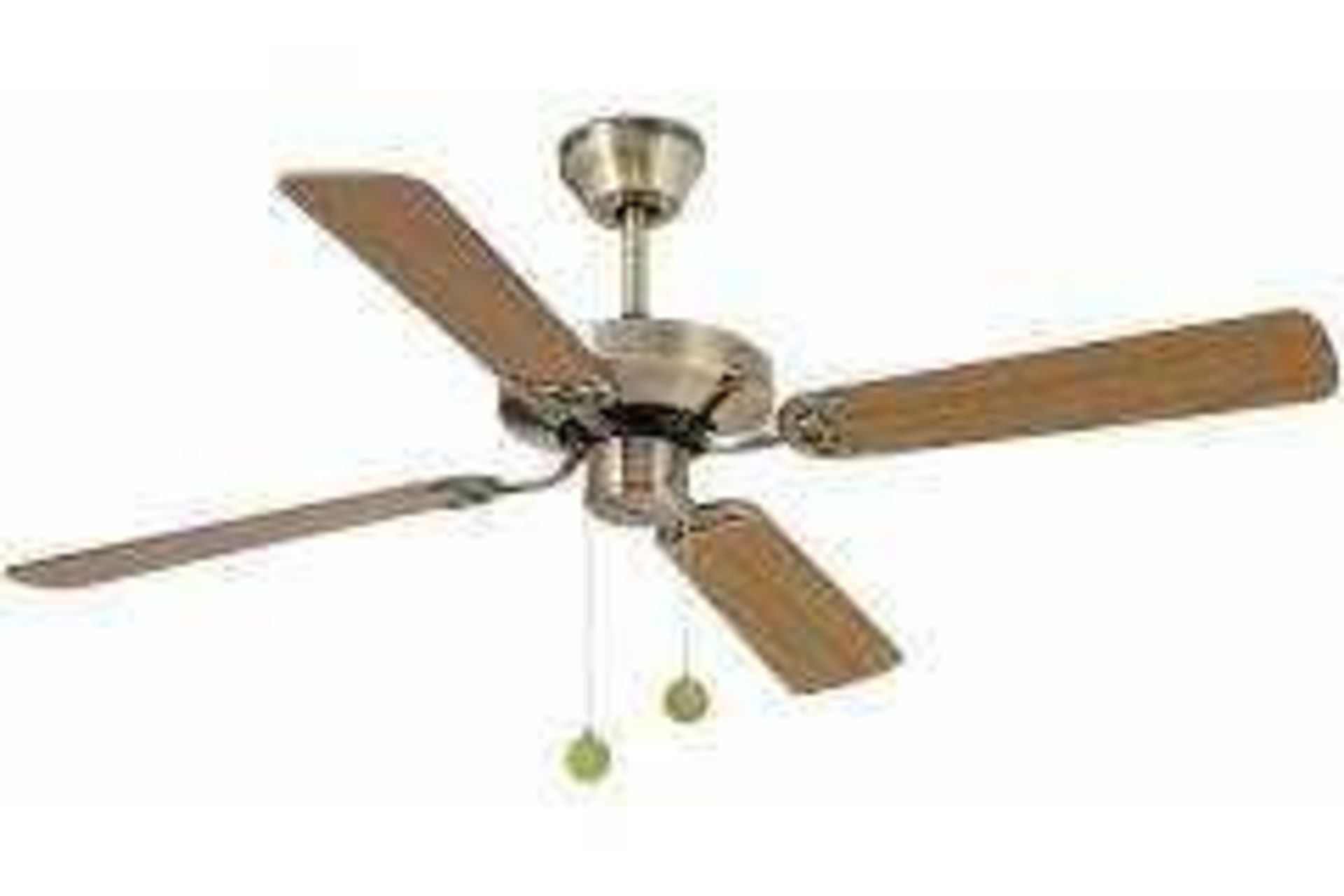 RRP £150 Boxed Yakarta Design Aged Gold Ceiling Fan