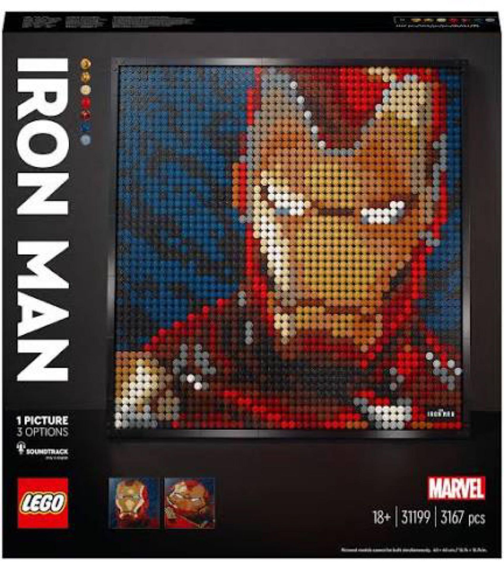 RRP £115 Boxed Lego Creator Marvel Iron Man Colour Coded Picture Set
