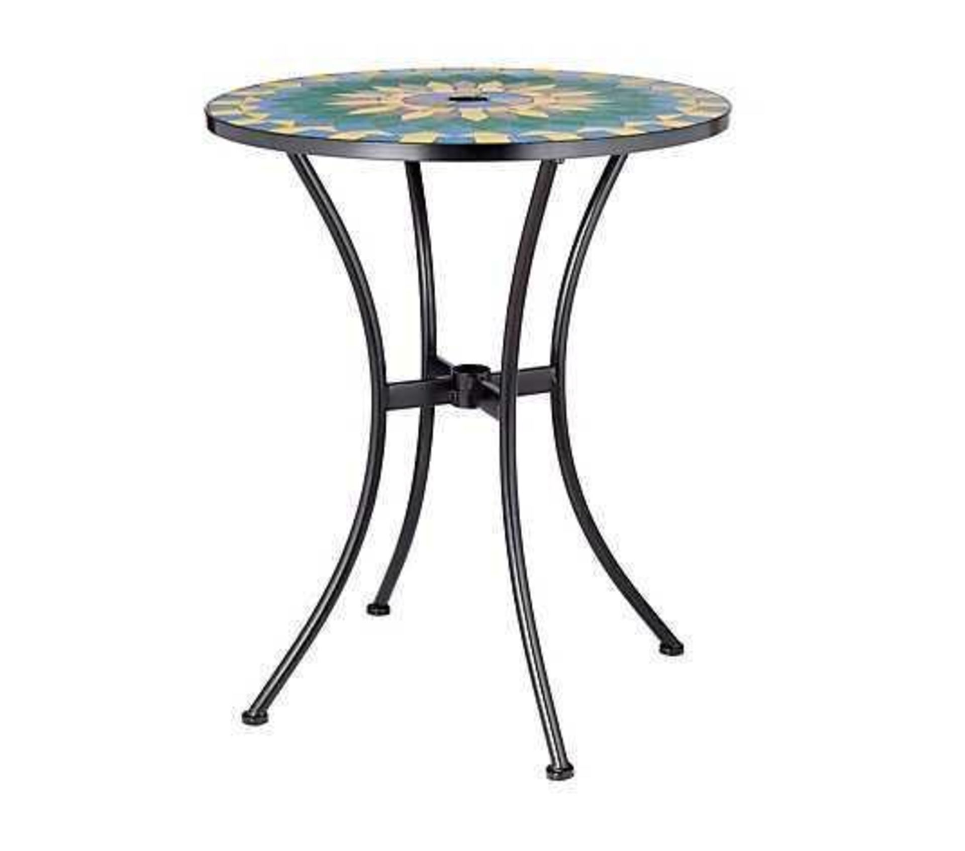 RRP £140 Combined Lot To Contain 2X Boxed Garden Reflections Mosaic Metal Table