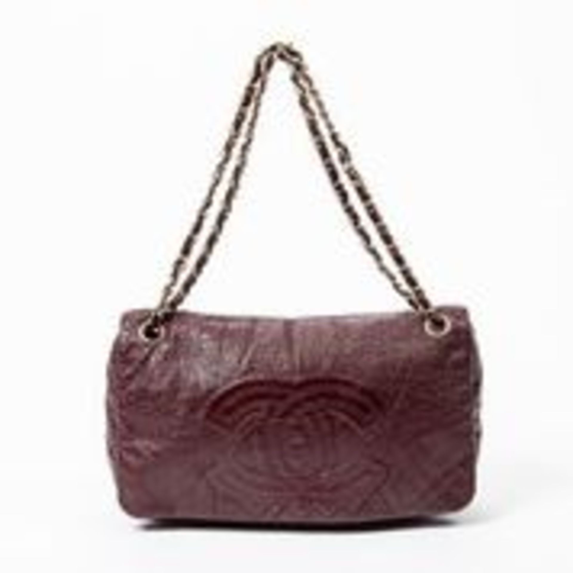 RRP £2,300 Chanel Front Logo Single Flap Shoulder Bag Burgundy - AAN4506 - Grade AB - Please Contact