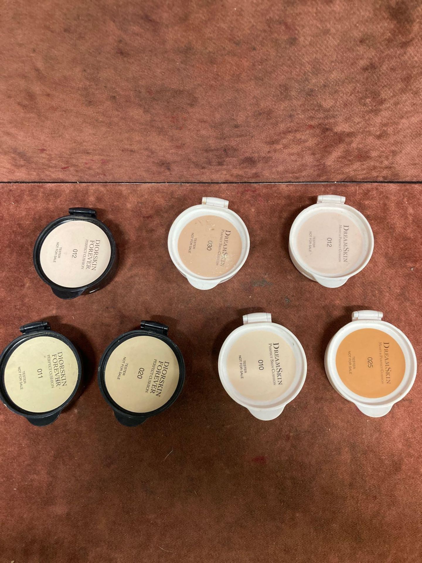 (Jb) RRP £245 Lot To Contain 7 Testers Of Dior Dreamskin Foundation Cushions In Assorted Shades All