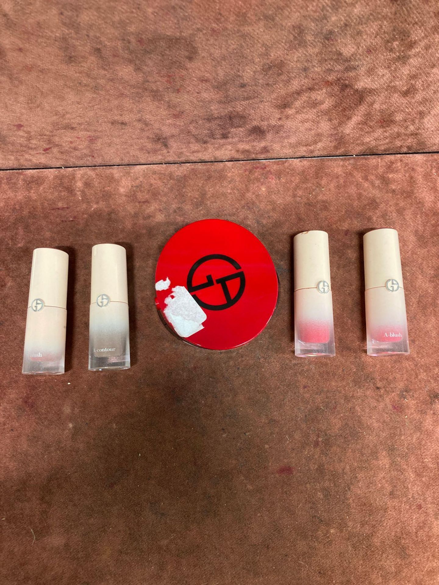 (Jb) RRP £160 Lot To Contain 4 Testers Of Giorgio Armani A Blush Liquid Face Blush And 1 Tester Of G